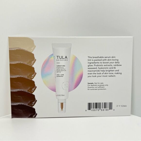 🌺🦋$FREE ~ Tula Radiant Skin Brightening Serum Skin Tint ~ Sampler ~ NEW - Picture 3 of 4